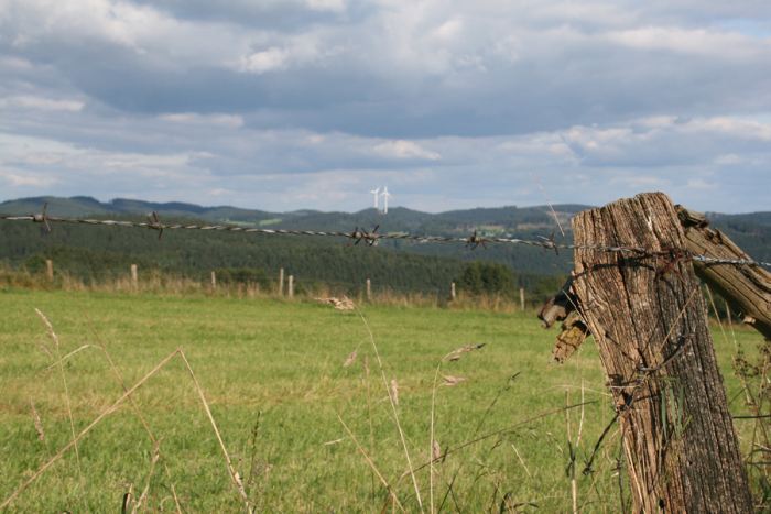 Stacheldraht und Windkraft